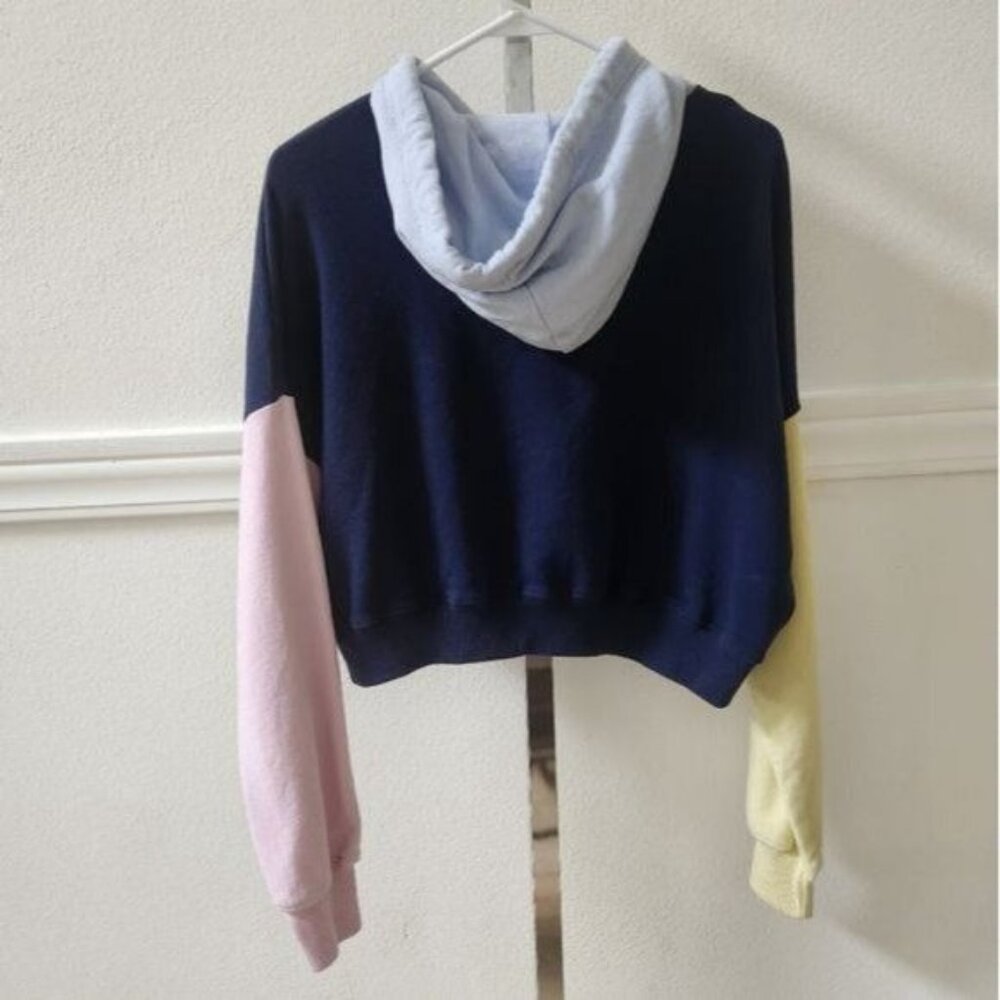 Hollister Co. COLORBLOCKED CROPPED Sweatshirt Navy Size XS - Picture 8 of 9